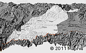 Physical Panoramic Map of Dinggye, darken