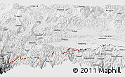 Physical Panoramic Map of Dinggye, desaturated