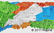 Physical Panoramic Map of Dinggye, political outside