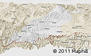 Physical Panoramic Map of Dinggye, shaded relief outside