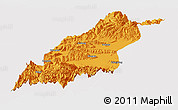 Political Panoramic Map of Dinggye, cropped outside
