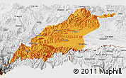 Political Panoramic Map of Dinggye, physical outside