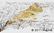 Satellite Panoramic Map of Dinggye, physical outside