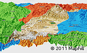 Satellite Panoramic Map of Dinggye, political outside