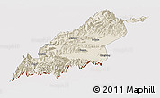 Shaded Relief Panoramic Map of Dinggye, cropped outside