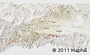 Shaded Relief Panoramic Map of Dinggye, lighten