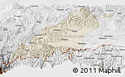 Shaded Relief Panoramic Map of Dinggye, physical outside