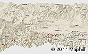 Shaded Relief Panoramic Map of Dinggye