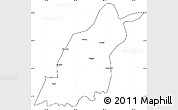 Blank Simple Map of Dinggye, cropped outside