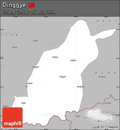 Gray Simple Map of Dinggye