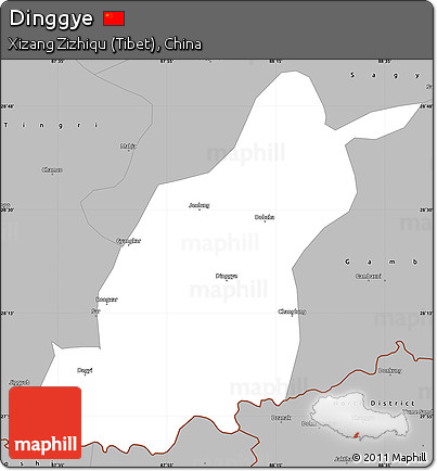 Gray Simple Map of Dinggye