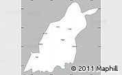 Gray Simple Map of Dinggye, single color outside
