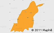 Political Simple Map of Dinggye, single color outside