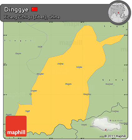 Savanna Style Simple Map of Dinggye