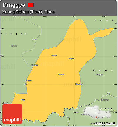 Savanna Style Simple Map of Dinggye