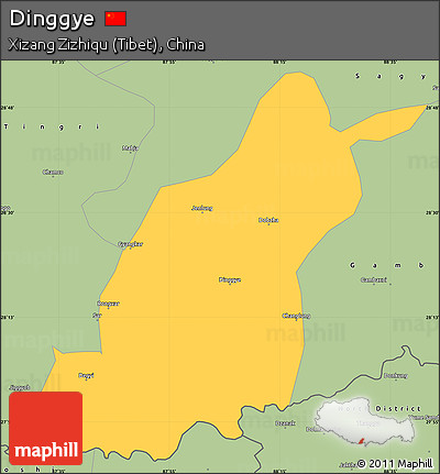 Savanna Style Simple Map of Dinggye