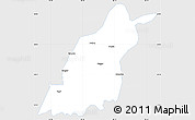 Silver Style Simple Map of Dinggye, single color outside