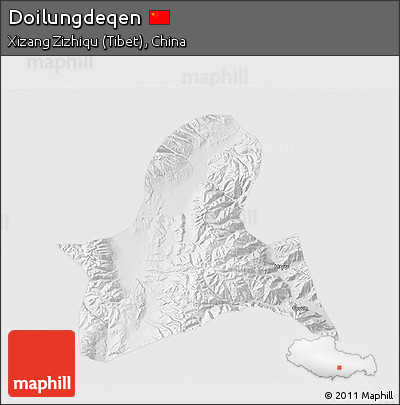 Physical 3D Map of Doilungdeqen, cropped outside