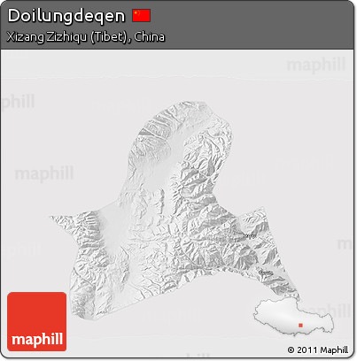 Physical 3D Map of Doilungdeqen, cropped outside