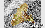 Satellite 3D Map of Doilungdeqen, desaturated