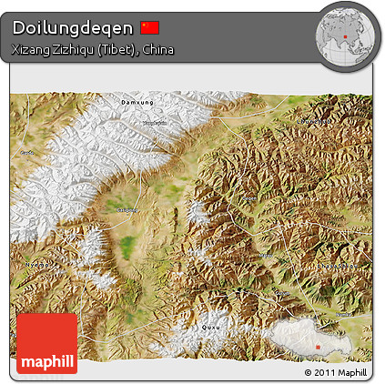 Satellite 3D Map of Doilungdeqen