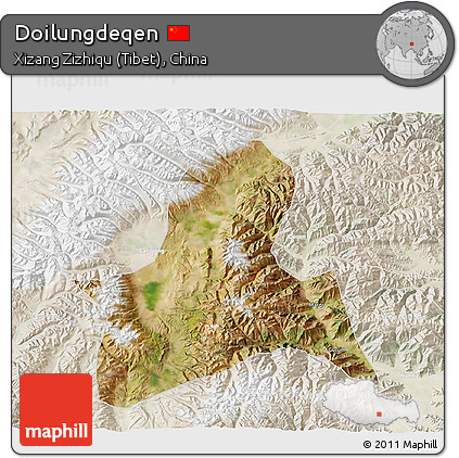 Satellite 3D Map of Doilungdeqen, lighten