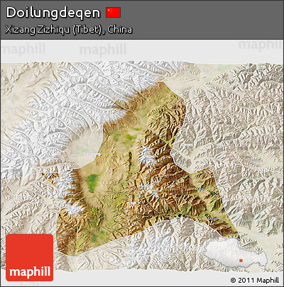 Satellite 3D Map of Doilungdeqen, lighten