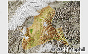 Satellite 3D Map of Doilungdeqen, semi-desaturated