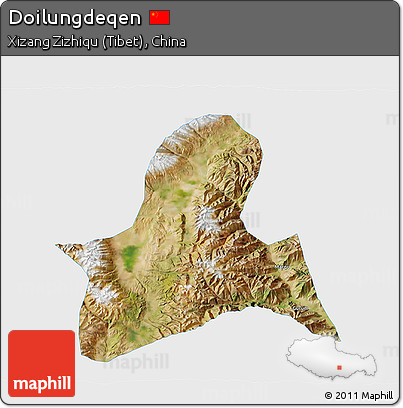 Satellite 3D Map of Doilungdeqen, single color outside