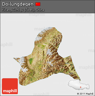 Satellite 3D Map of Doilungdeqen, single color outside