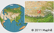 Satellite Location Map of Doilungdeqen
