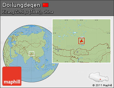 Savanna Style Location Map of Doilungdeqen