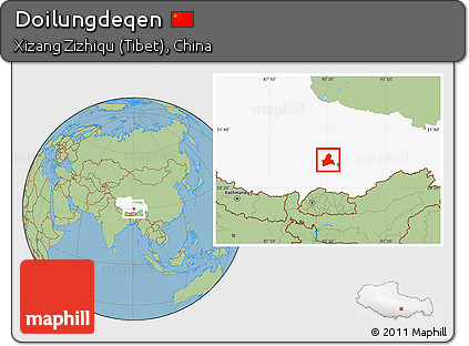 Savanna Style Location Map of Doilungdeqen, highlighted parent region