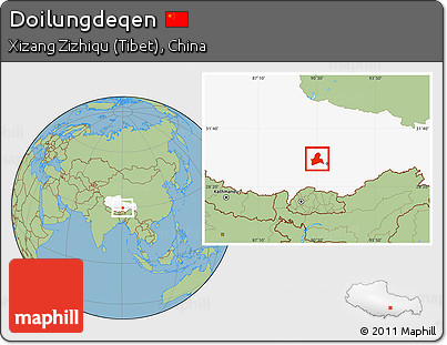 Savanna Style Location Map of Doilungdeqen, highlighted parent region