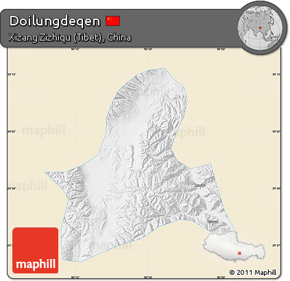 Classic Style Map of Doilungdeqen, single color outside