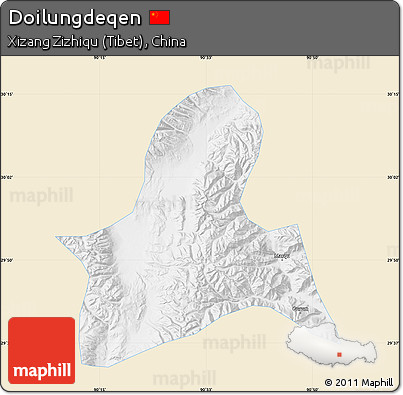 Classic Style Map of Doilungdeqen, single color outside