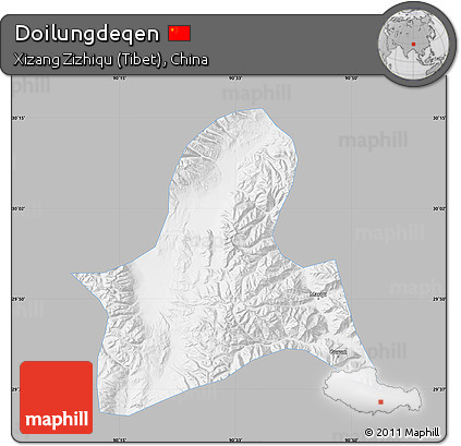 Gray Map of Doilungdeqen, single color outside