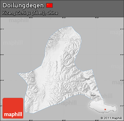 Gray Map of Doilungdeqen, single color outside