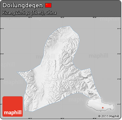 Gray Map of Doilungdeqen, single color outside