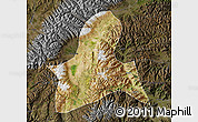 Satellite Map of Doilungdeqen, darken