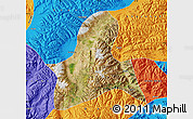 Satellite Map of Doilungdeqen, political outside