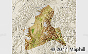 Satellite Map of Doilungdeqen, shaded relief outside