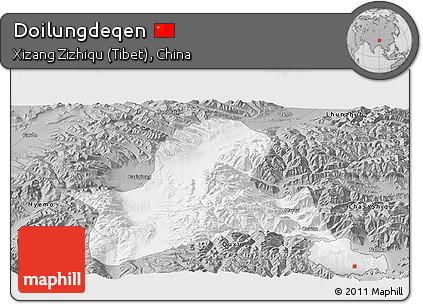 Gray Panoramic Map of Doilungdeqen