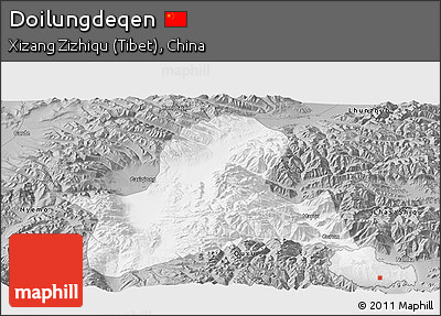 Gray Panoramic Map of Doilungdeqen