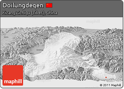 Gray Panoramic Map of Doilungdeqen