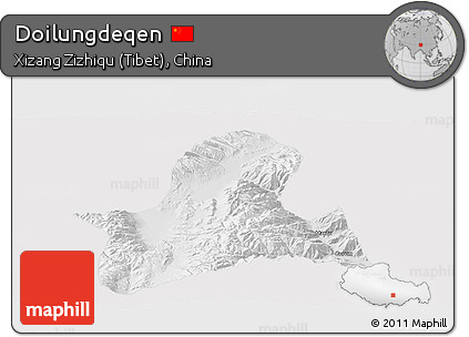 Physical Panoramic Map of Doilungdeqen, cropped outside