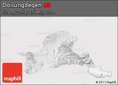 Physical Panoramic Map of Doilungdeqen, cropped outside