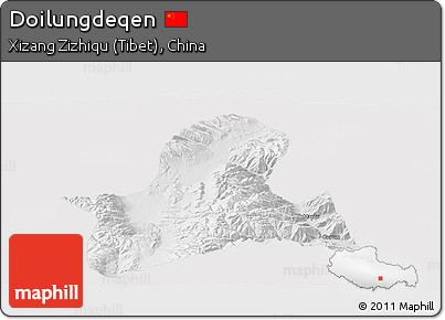Physical Panoramic Map of Doilungdeqen, cropped outside