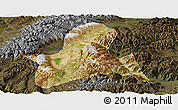Satellite Panoramic Map of Doilungdeqen, darken