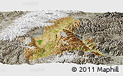 Satellite Panoramic Map of Doilungdeqen, semi-desaturated